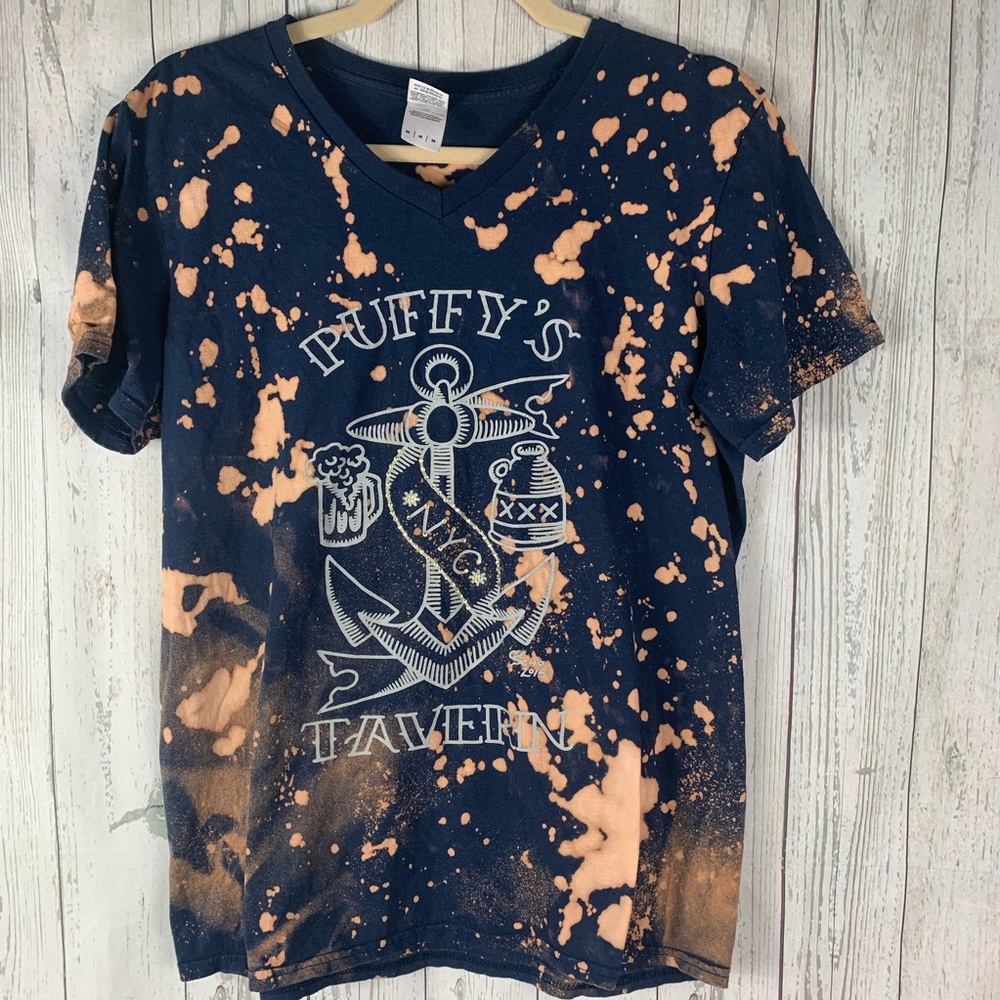 NY distressed Swarovski crystal tye dye shirt